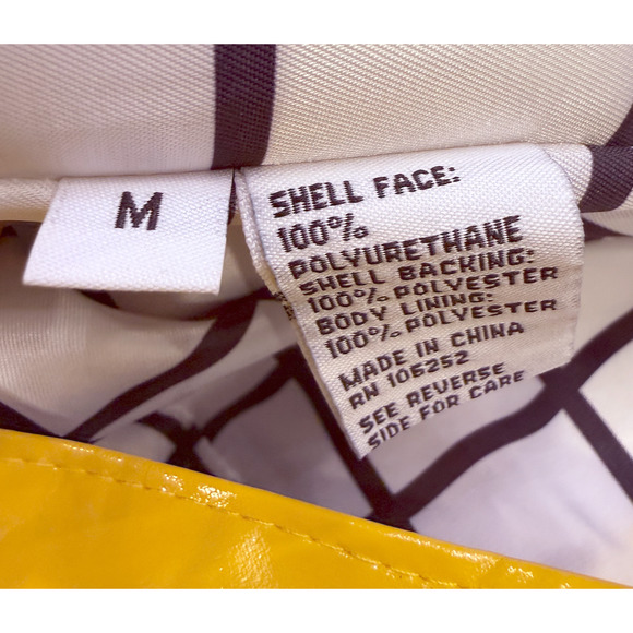 NWT JANE POST YELLOW ICONIC PRINCESS RAIN SLICKER COAT RAINCOAT JACKET SZ M - Picture 7 of 8